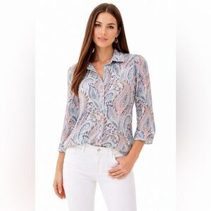 Chino Paisley Boho Button Down Shirt NWOT ✨